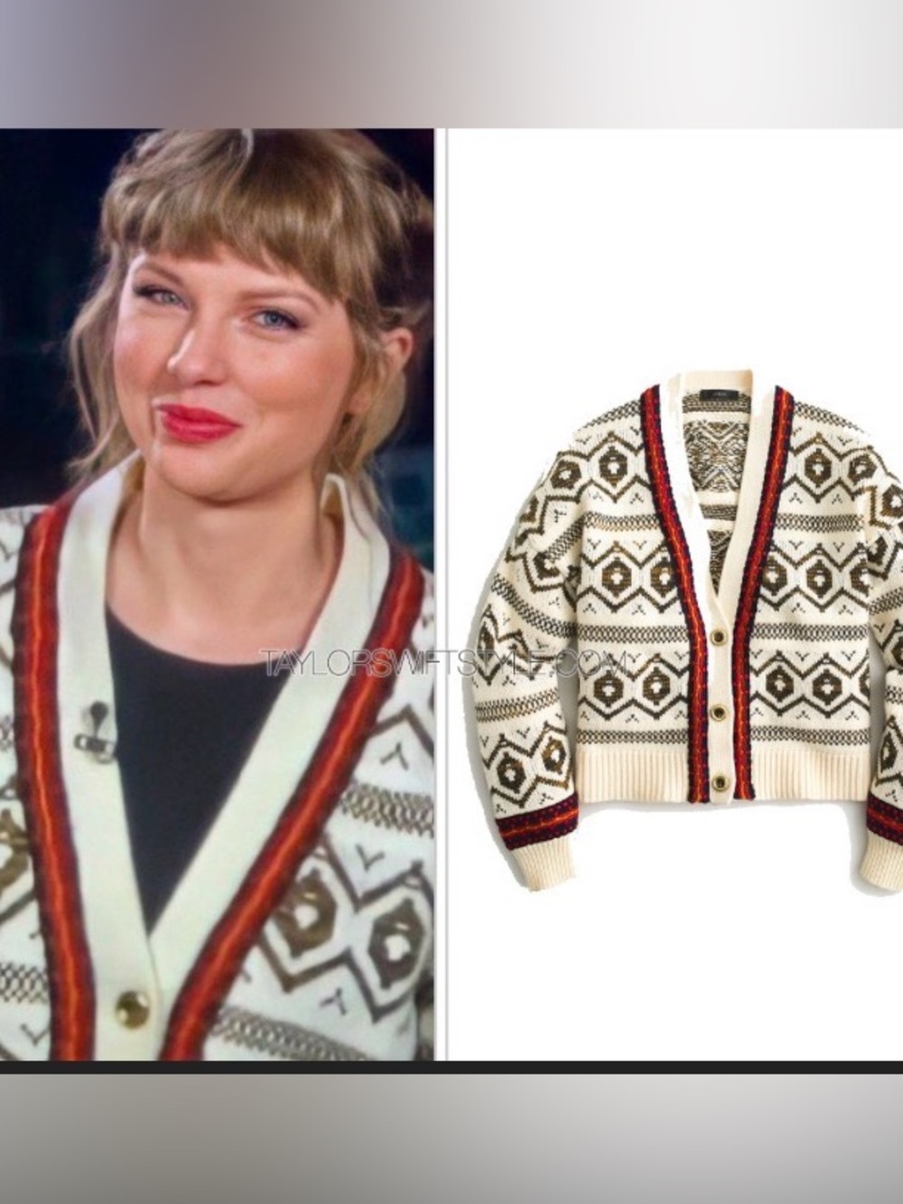J Crew Fair Isle Diamond Cardigan Sweater